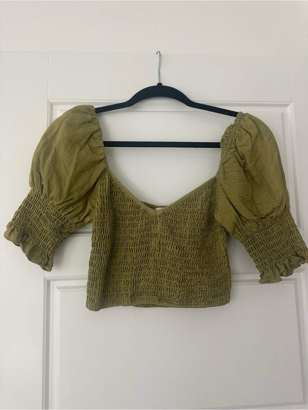 MISA Los Angeles Ruched Crop Top